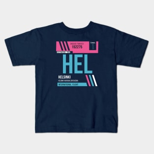 Helsinki (HEL) Airport Code Baggage Tag Kids T-Shirt